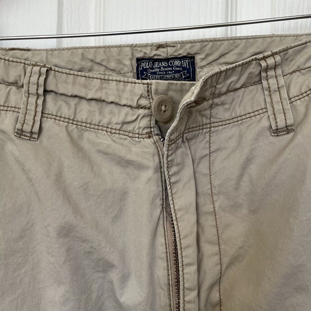 Polo Jeans Co Ralph Lauren Cargo Shorts Mens 36 Khaki TDMK Service 55-TWR - Picture 6 of 12